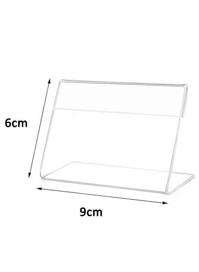 10-Pack Mini Slanted Back Acrylic Sign Holder/Business Card Holder, Small Transparent Sign Display Stand Acrylic Nameplate Holder, For Office, School, Store, Business(9cm*6cm) - Image 2